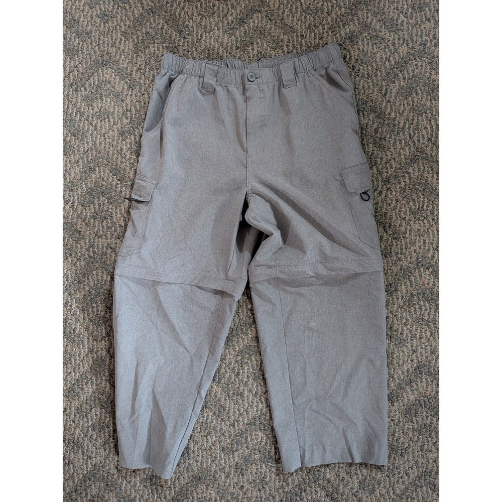 Reel Legends Mens Grey Convertible Cargo Hiking Fishing Pants Size Medium 32/34